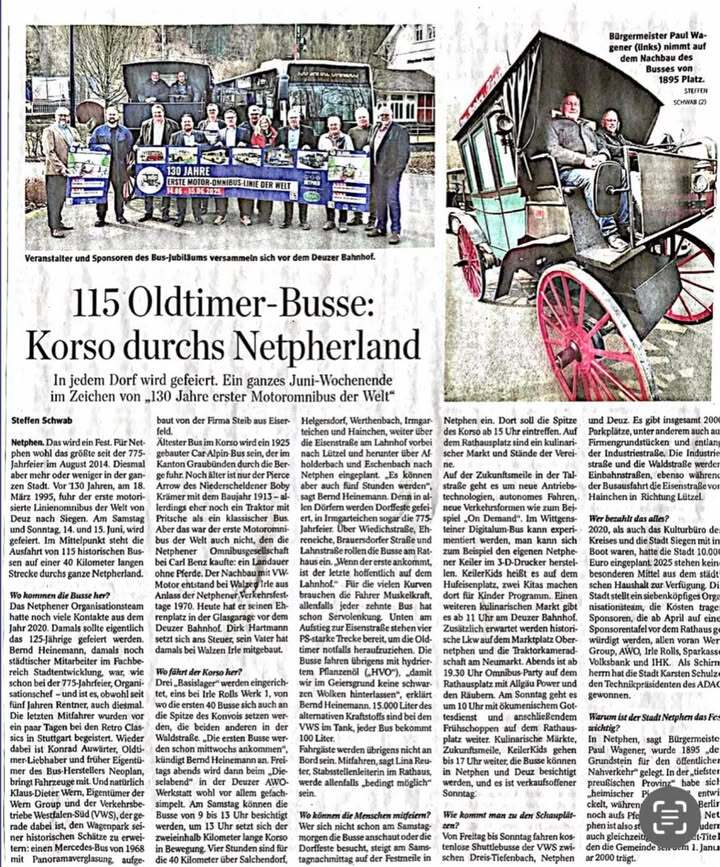 Anbei ein kleiner Vorgeschmack zur Veranstaltung 🥳 130Jahre erste Omnibuslinie der Welt. Mit 2,5 km langem Oldtimer Korso durch das Netpherland 

#Interessengemeinschaft
#Omnibusse #LKW #oldtimer